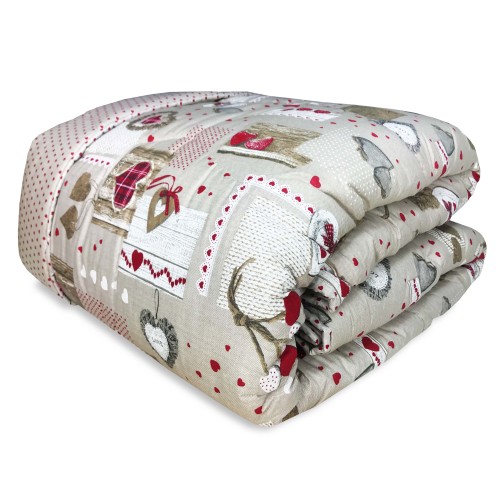 Tyrolean KOT © QUILT DIS. CUORE HOLLY Made In ITALY pure cotton