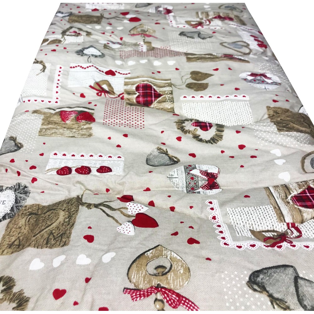 TRAPUNTA KOT © tirolese DIS. CUORE HOLLY Made In ITALY puro cotone
