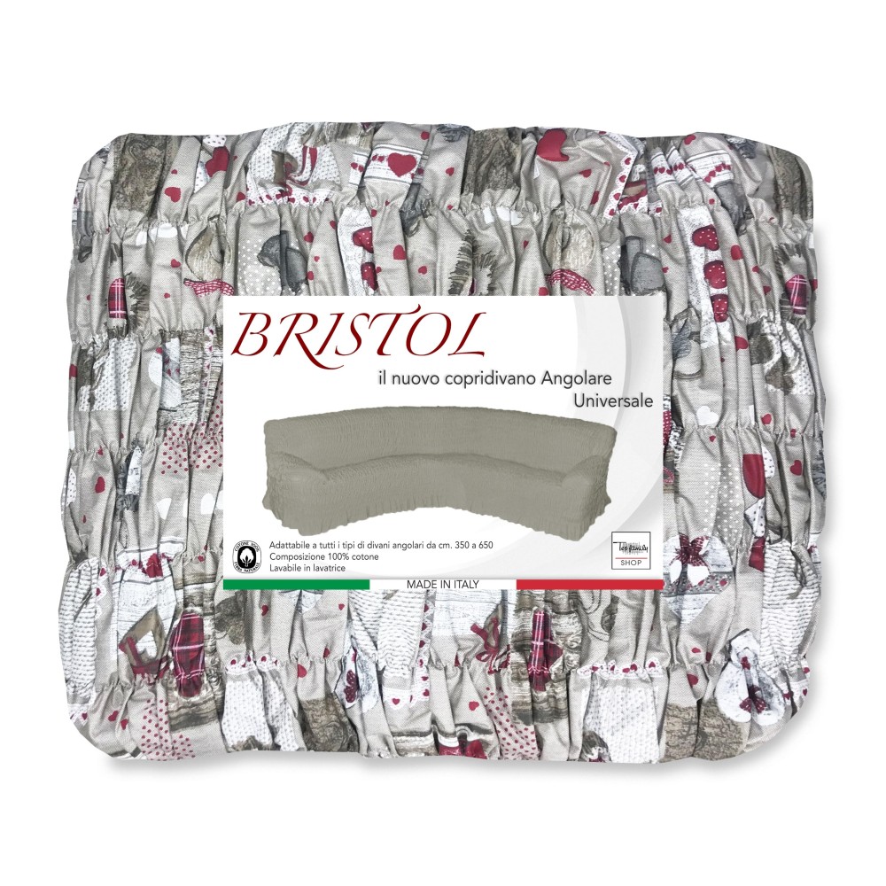 COPRIDIVANO ANGOLARE UNIVERSALE TIROLESE BRISTOL HOLLY ROSSO