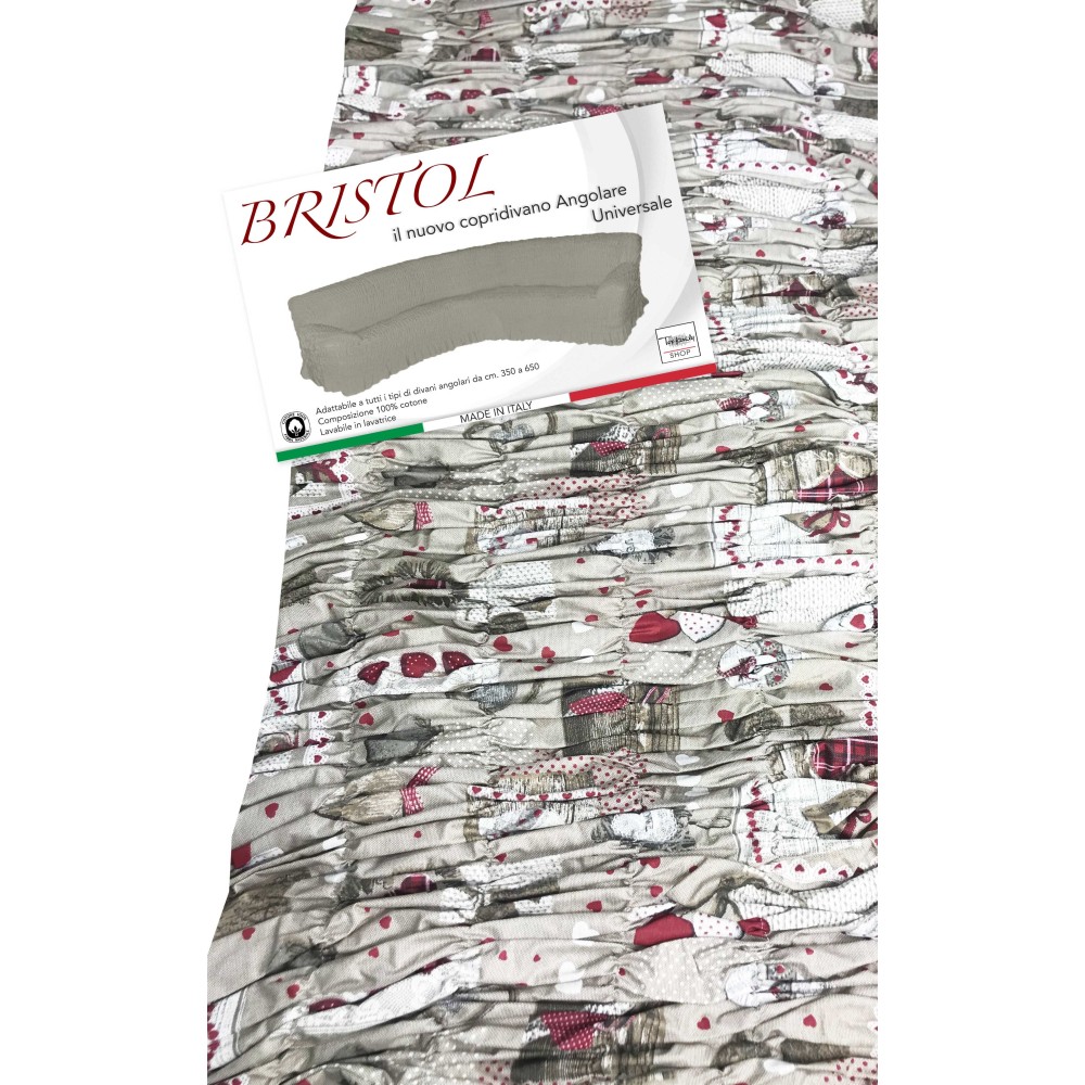 UNIVERSAL TYROLEAN CORNER SOFA COVER BRISTOL HOLLY RED