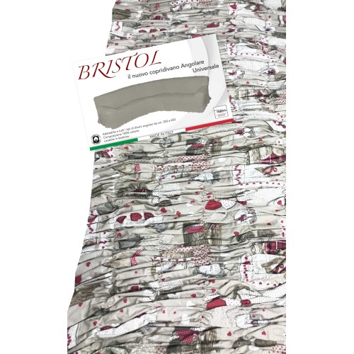 FUNDA DE SOFÁ DE ESQUINA TIROLINA UNIVERSAL BRISTOL HOLLY RED