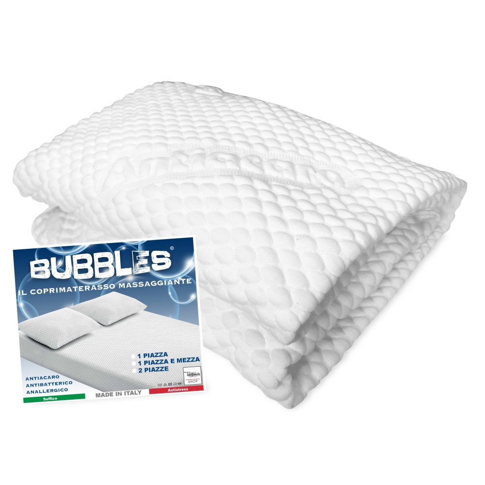 Bubbles hypoallergenic anti-mite massaging mattress cover Made in Italy with elasticated corners