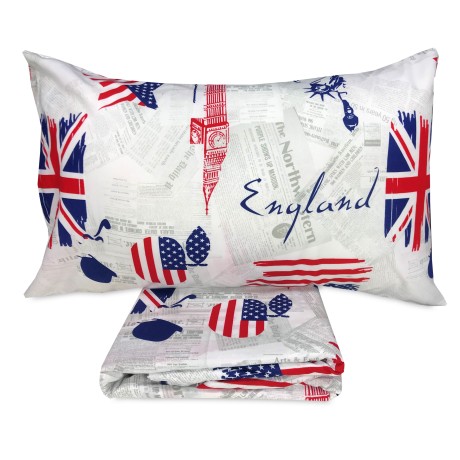 BETTBEZUG BRITISCHE und AMERIKANISCHE FLAGGE Apple und Sherlock Holmes