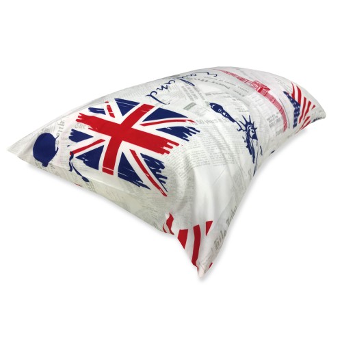 COPRIPIUMINO BANDIERA INGLESE e AMERICANA apple and Sherlock Holmes