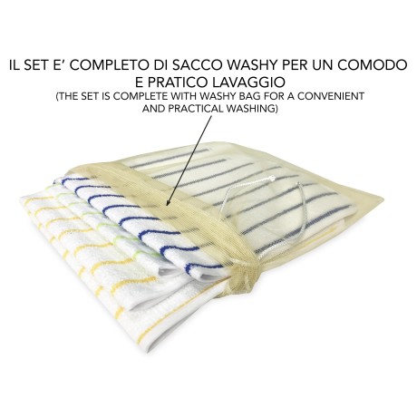 SET DE 3 PUÑOS DE PÉTALO © DE BABERO ADULTO impermeables con cordones antimanchas tamaño MAXI completo con bolsa de lavado 2