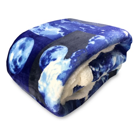 PLAID IN PILE SHERPA COPERTA LUNA LUNARE