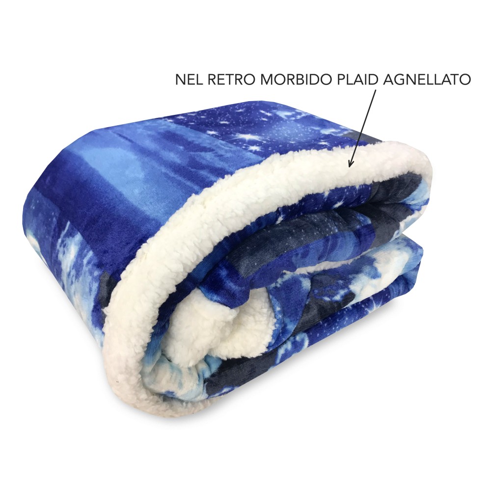 SHERPA-DECKE AUS FLEECE MOON MOON