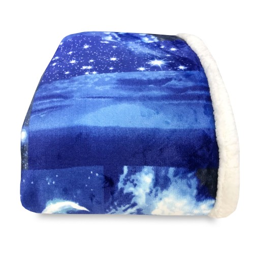 FLEECE PLAID SHERPA BLANKET MOON MOON