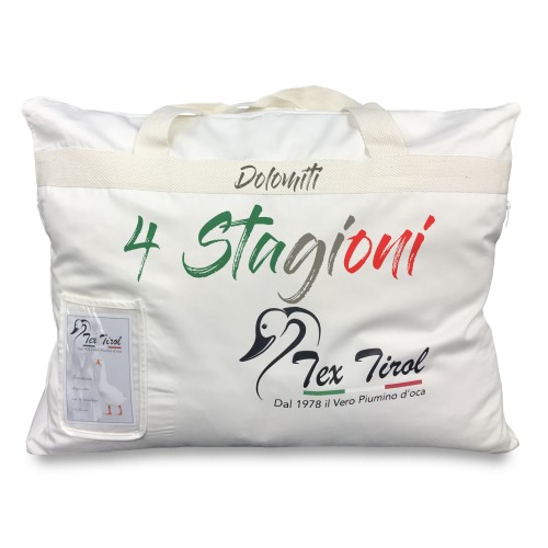 Il piumino Tex Tirol DOLOMITI nella versione 4 stagioni ideale per tutto l'anno, singolo o piazza e mezza o matrimoniale