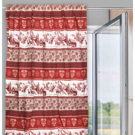 TENDA TIROLESE ROSSA in stile montanaro CM. 180X280 MADE IN ITALY