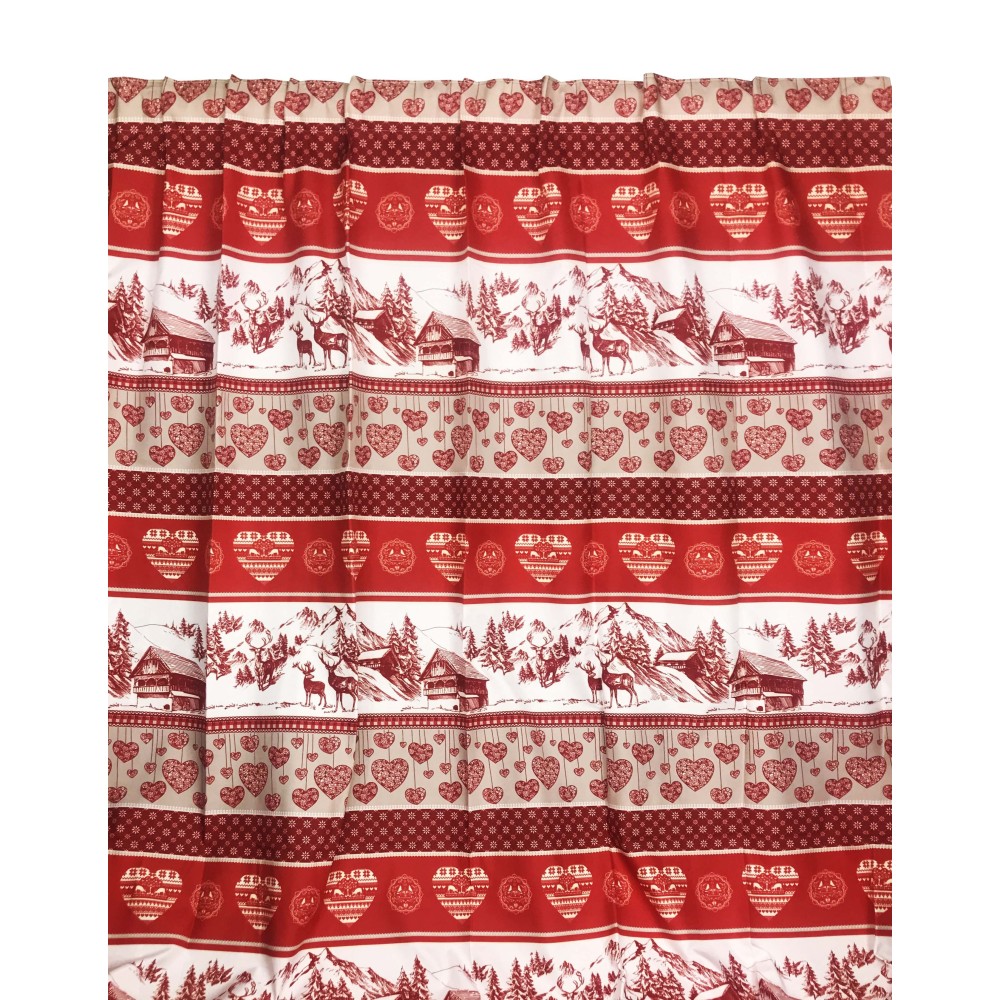 TENDA TIROLESE ROSSA in stile montanaro CM. 180X280 MADE IN ITALY