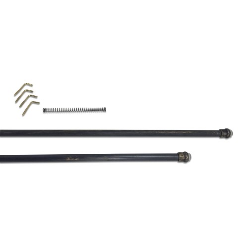 COPPIA ASTINE nero oro DOPPIA FUNZIONE MOLLA regolabili CM. 70 - 100 Per tenda a vetro