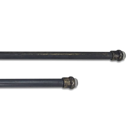 PAIR OF BLACK GOLD RODS DOUBLE FUNCTION ADJUSTABLE SPRING CM. 70 - 100 Per glass curtain 2