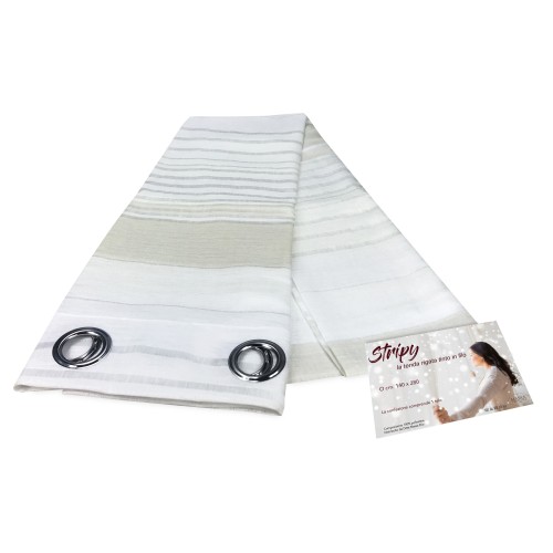 CORTINA CORTINA RAYAS crema CM. 140X280 EMPAQUETADO