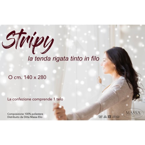 CORTINA CORTINA RAYAS crema CM. 140X280 EMPAQUETADO