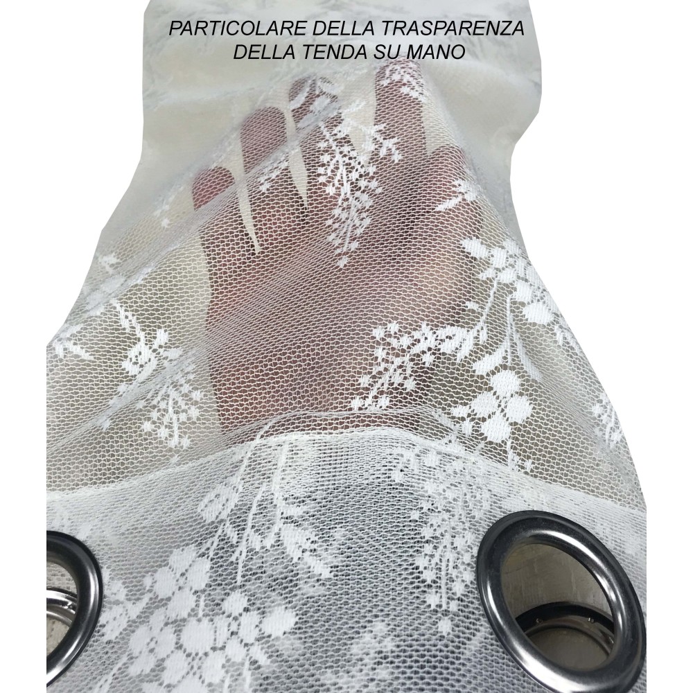 CORTINA ISABEL crema cm. 140X280 CONFECCIONADO EN ENCAJE JACQUARD