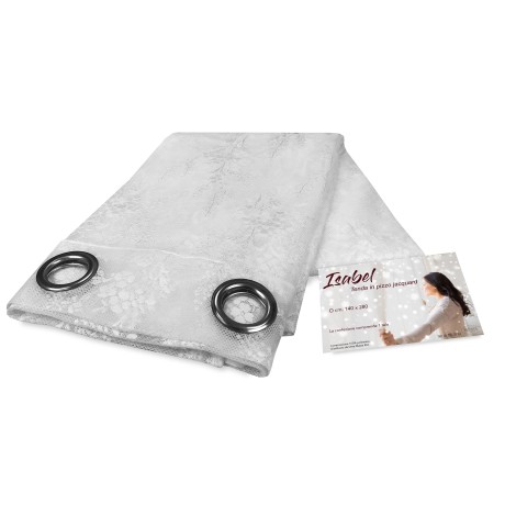 RIDEAU ISABEL blanc cm. 140X280 EMBALLÉS dans de la DENTELLE jacquard