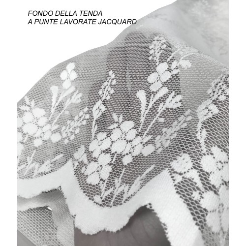 RIDEAU ISABEL blanc cm. 140X280 EMBALLÉS dans de la DENTELLE jacquard
