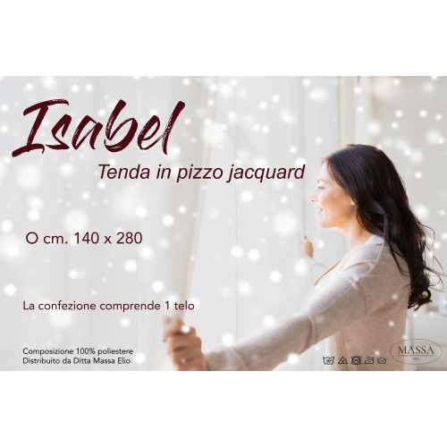 CORTINA ISABEL blanco cm. 140X280 CONFECCIONADO EN ENCAJE JACQUARD