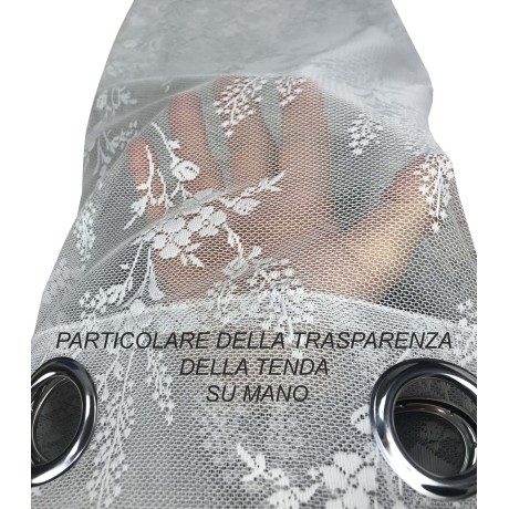 CURTAIN ISABEL grey cm. 140X280 MADE OF JACQUARD LACE 2