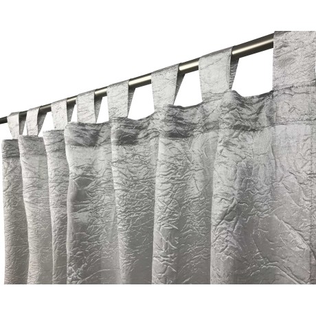 TENDA FIORDALISO in tinta UNITA GRIGIO cm. 140X290 confezionata 2