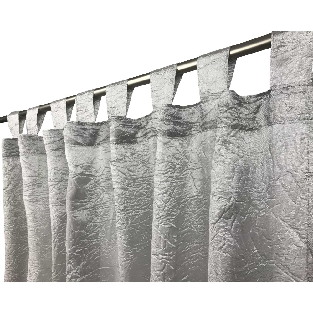TENDA FIORDALISO in tinta UNITA GRIGIO cm. 140X290 confezionata