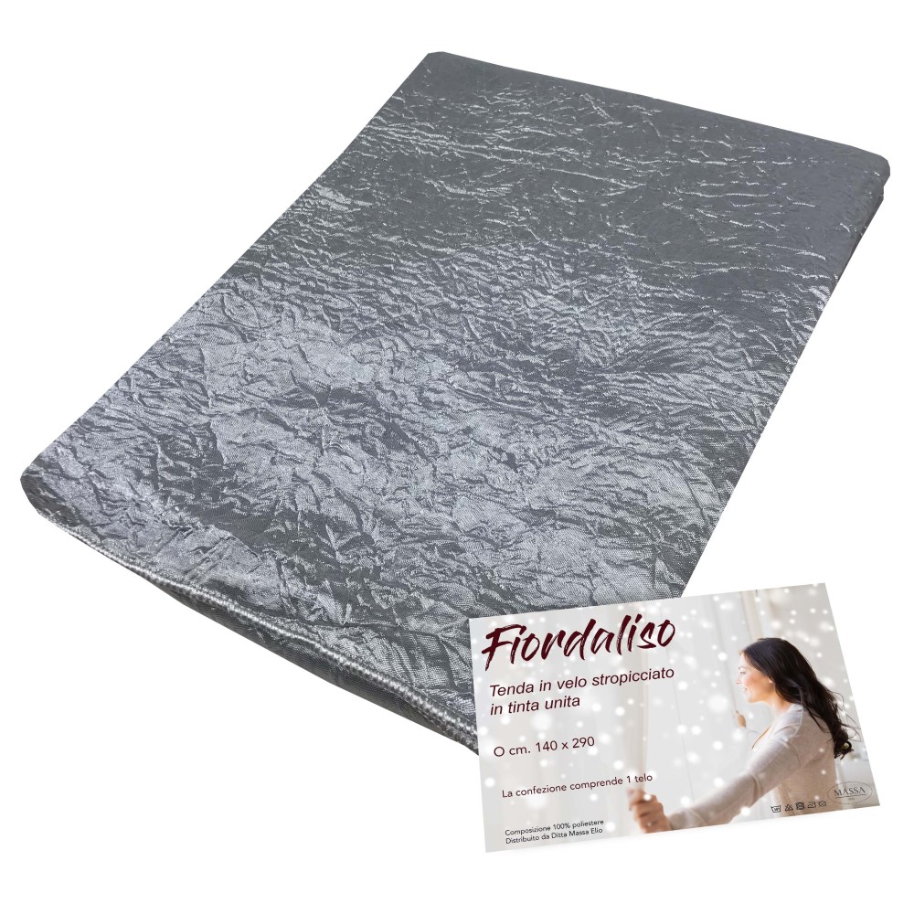 TENDA FIORDALISO in tinta UNITA GRIGIO cm. 140X290 confezionata