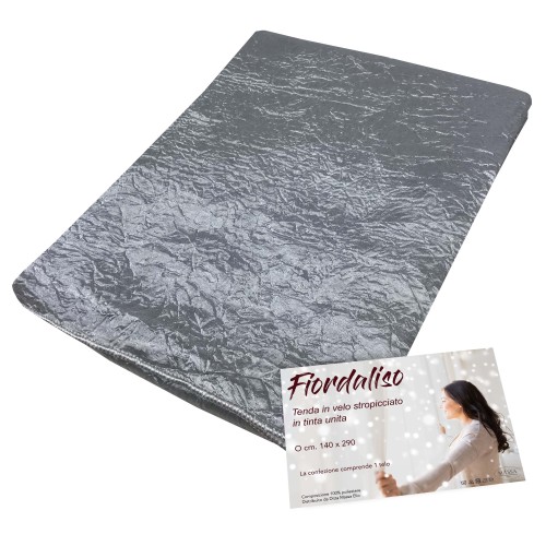 TENDA FIORDALISO in tinta UNITA GRIGIO cm. 140X290 confezionata