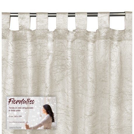 FIORDALISO CURTAIN in solid color LIGHT CREAM CM. 140X290 Packaged