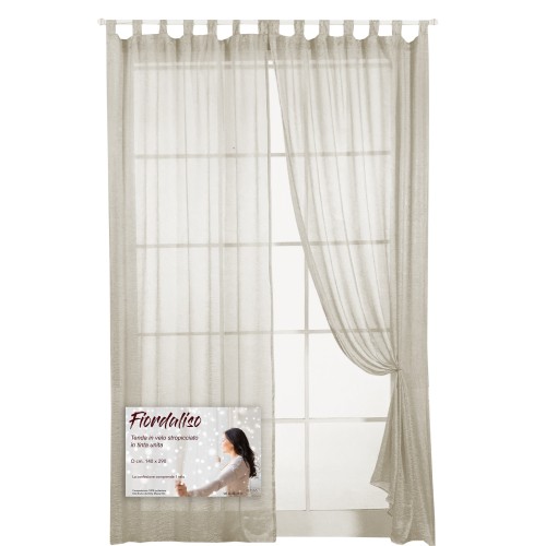 FIORDALISO VORHANG in Unifarbe LIGHT CREAM CM. 140X290 verpackt