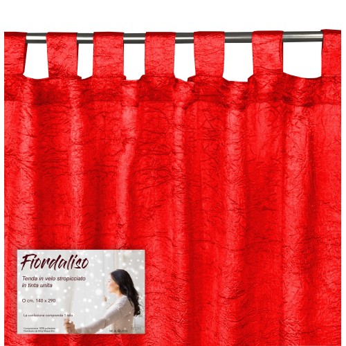 CORTINA DE FIORDALISO en el mismo color ROJO FUEGO CM. 140X290 Empaquetado