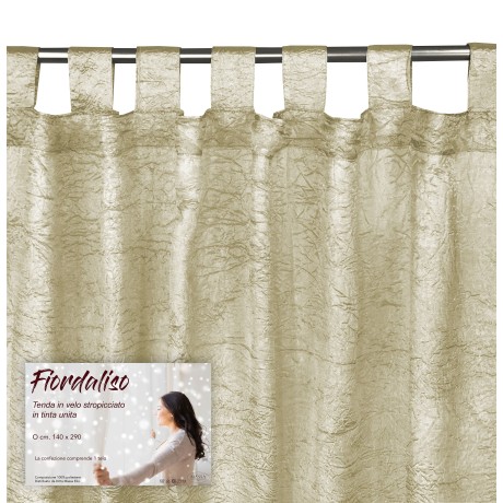 FIORDALISO CURTAIN in solid color GOLDEN YELLOW CM. 140X290 Packaged
