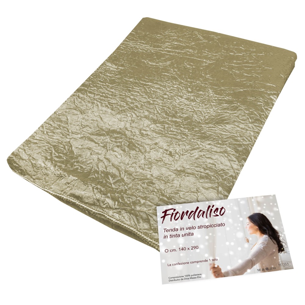 TENDA FIORDALISO in tinta unita GIALLO ORO CM. 140X290 confezionata
