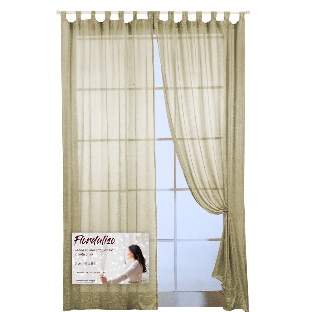 FIORDALISO VORHANG in Unifarbe GOLDGELB CM. 140X290 verpackt
