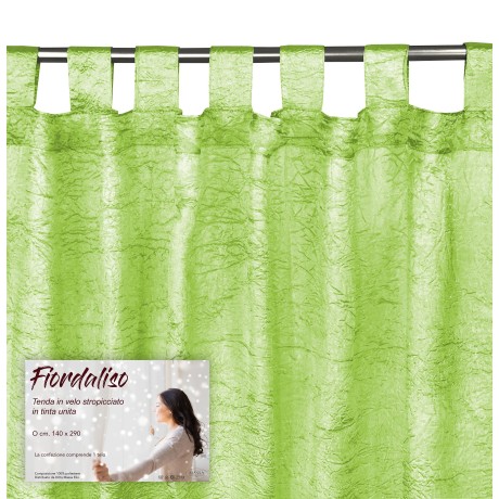 FIORDALISO CURTAIN in solid color GREEN CM. 140X290 Packaged