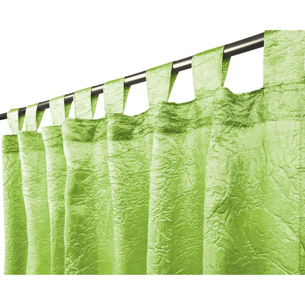 FIORDALISO CURTAIN in solid color GREEN CM. 140X290 Packaged