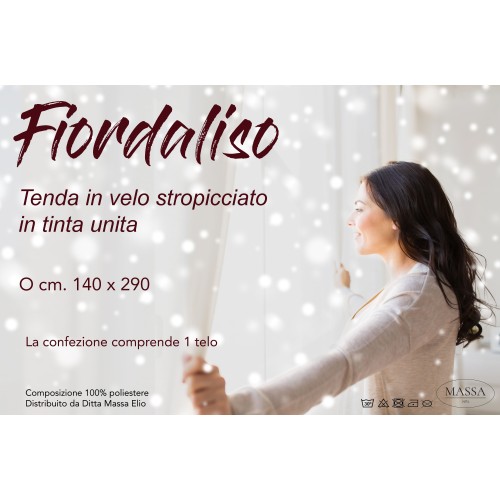 FIORDALISO CURTAIN in solid color GREEN CM. 140X290 Packaged
