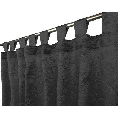 FIORDALISO CURTAIN in solid color BLACK CM. 140X290 Packaged 2