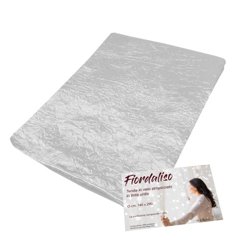 FIORDALISO CURTAIN in solid color WHITE CM. 140X290 Packaged