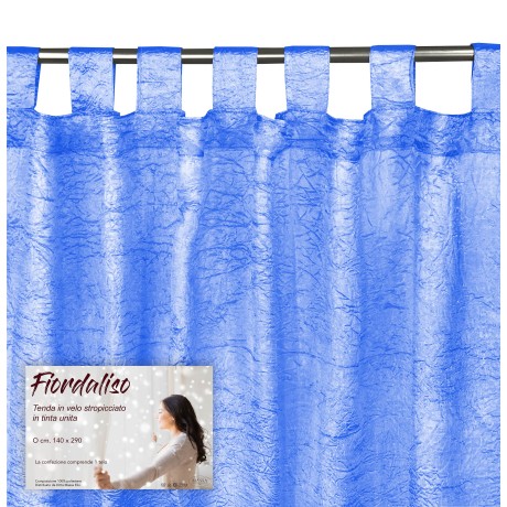 CORTINA DE FIORDALISO en color liso AZUL CM. 140X290 Empaquetado