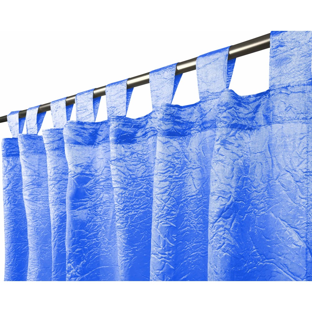 FIORDALISO CURTAIN in solid color BLUE CM. 140X290 Packaged