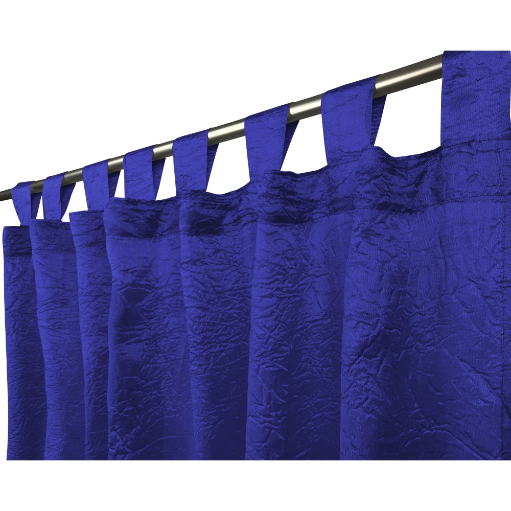 FIORDALISO CURTAIN in solid color DARK BLUE CM. 140X290 Packaged