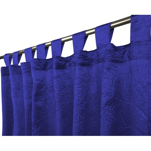 FIORDALISO CURTAIN in solid color DARK BLUE CM. 140X290 Packaged