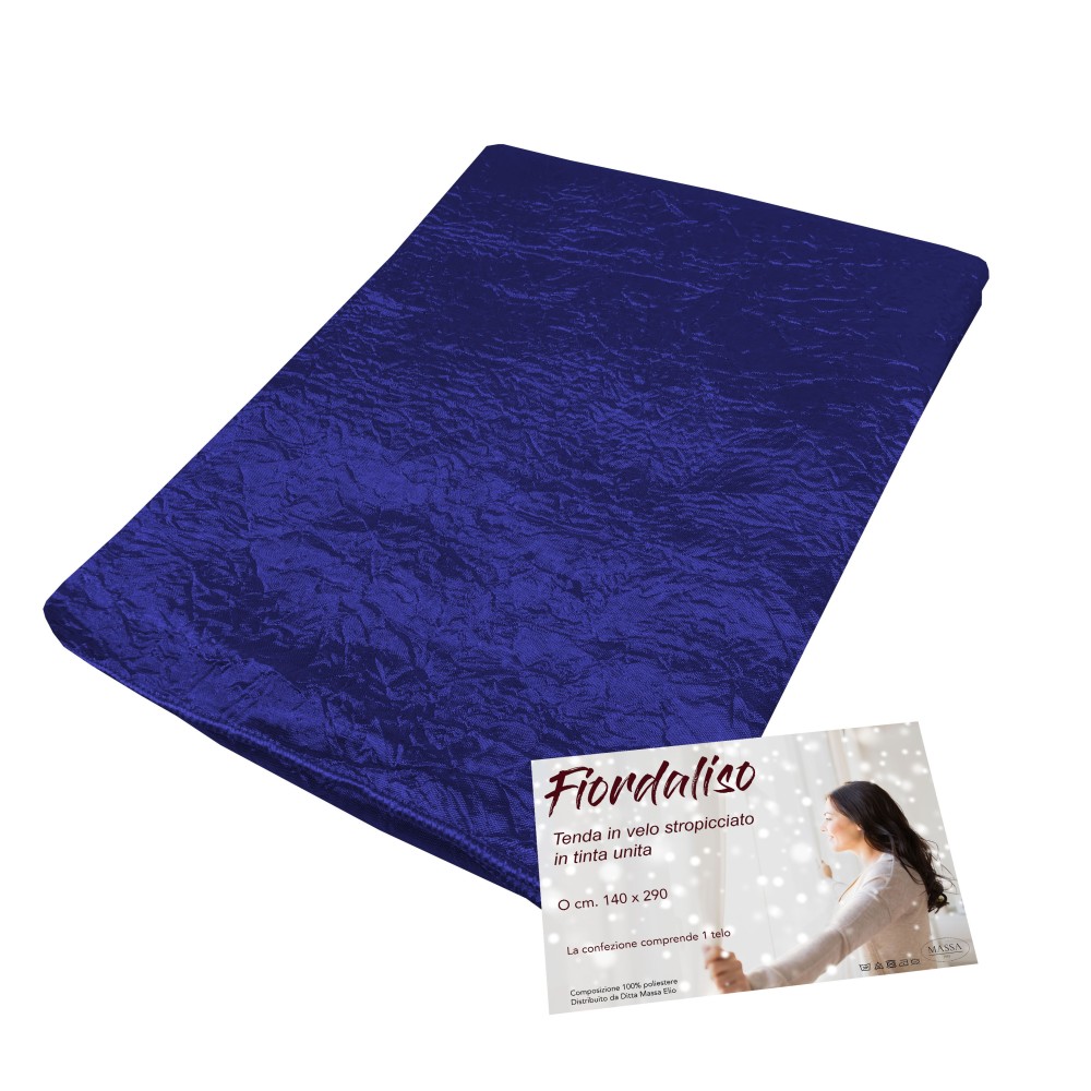 FIORDALISO VORHANG in Unifarbe DUNKELBLAU CM. 140X290 verpackt